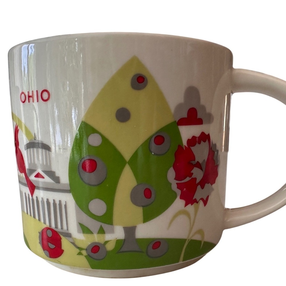 Starbucks You Are Here Collection Ohio Mug 14oz White Red 2015 Excellent